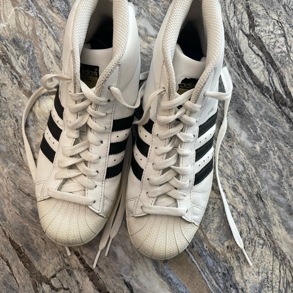 Adidas White and Black High-Top Sneakers